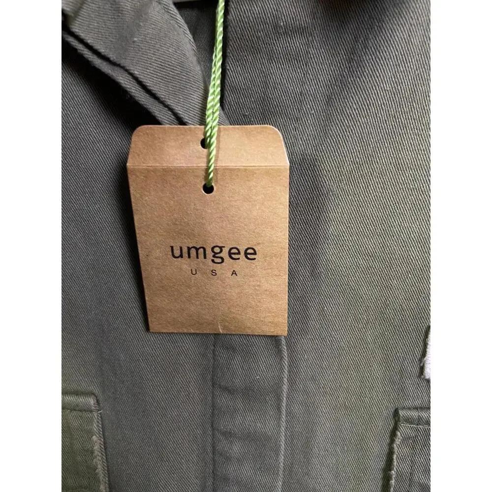 Umgee Women's Olive Green Army Military Button Up Frayed Hem Jacket, Size 2XLT - Picture 6 of 15